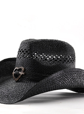 防晒时尚草帽Wide Brim Men Hat Panama Cowboy Hats Women