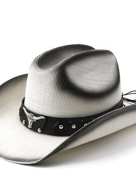 防晒时尚草帽Wide Brim Men Hat Panama Cowboy Hats Women