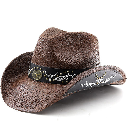 时尚草帽Jazz Cowboy Hats Wide Brim Men Hat Panama Women