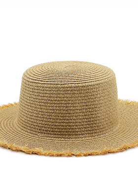 草帽western cowboy hat 太阳帽可折叠遮阳帽女夏天帽子沙滩帽