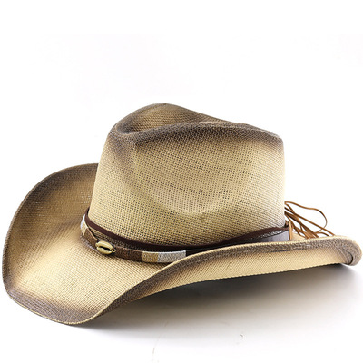 时尚草帽Jazz Cowboy Hats Wide Brim Men Hat Panama Women