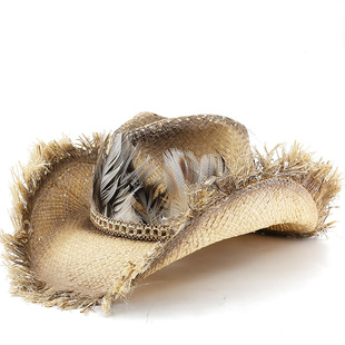 防晒时尚草帽Wide Brim Men Hat Panama Cowboy Hats Women