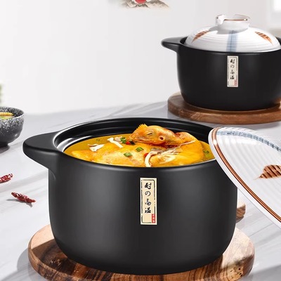 砂锅煲家用耐高温干烧不裂煲仔饭炖汤煲燃气煤气灶专用小陶瓷沙锅