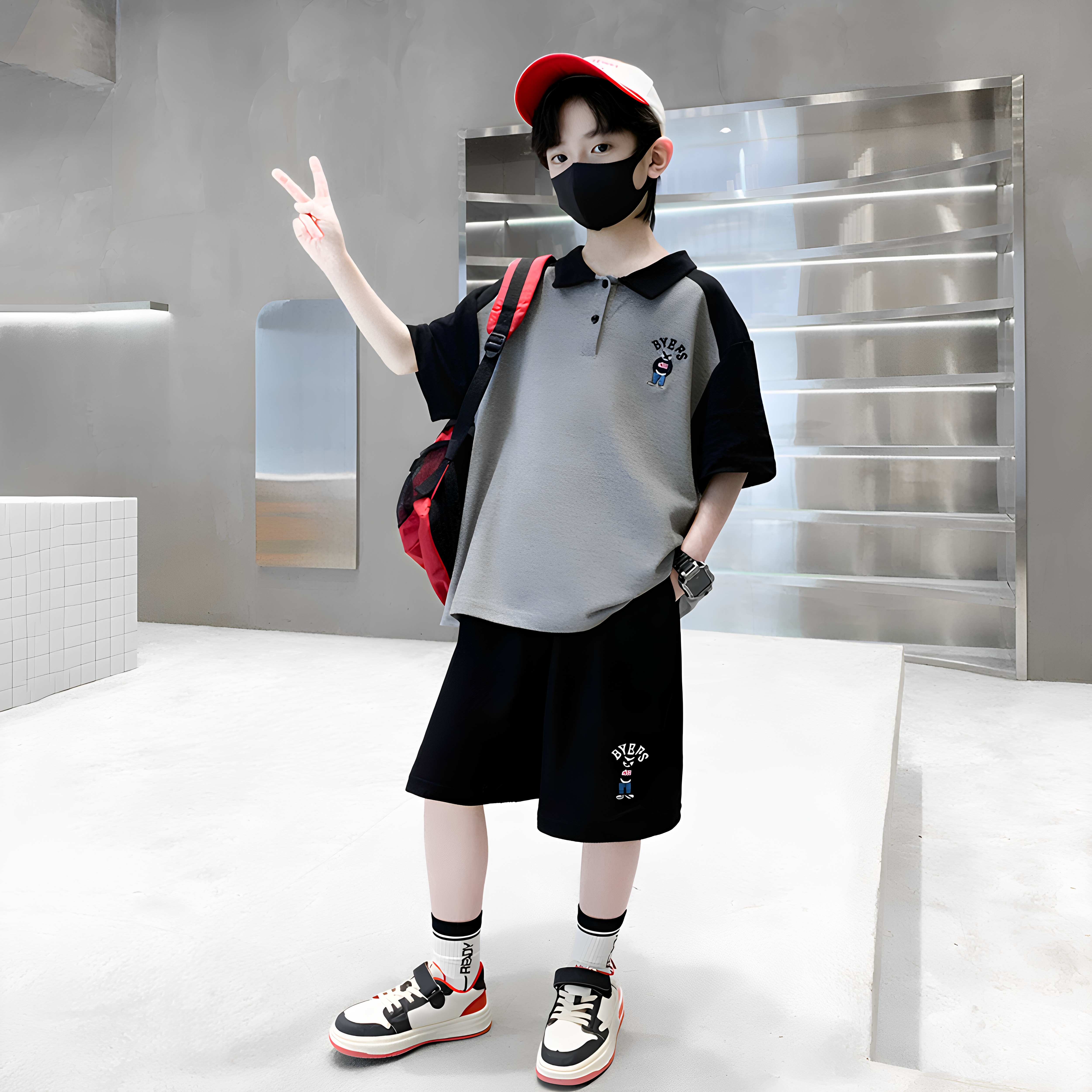 全棉纯棉男童夏装套装2026新套装
