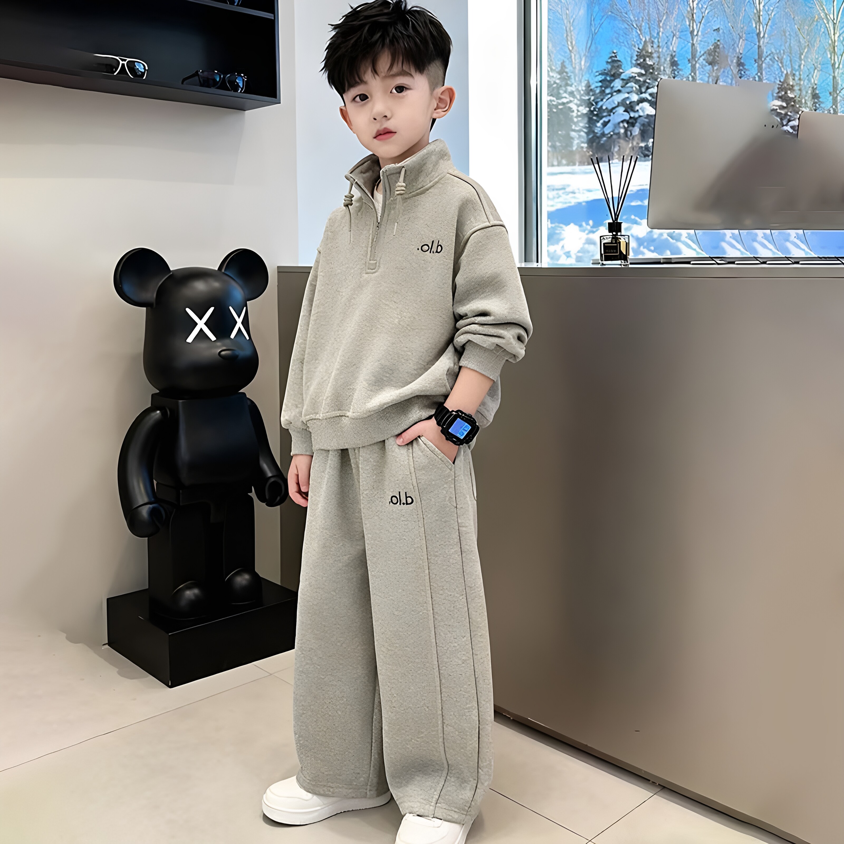 全棉纯棉男童春秋款套装2026新款秋装运动男孩大儿童秋季卫衣酷帅