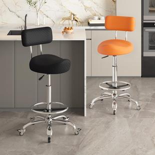 吧台椅升降椅子高脚吧凳轮滑马鞍椅家用前台现代简约转椅旋转凳子