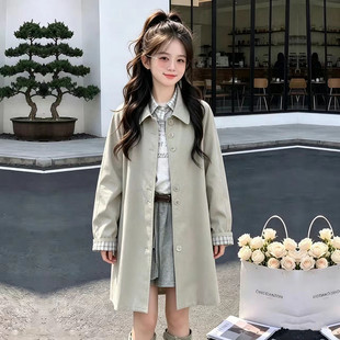 女孩秋装上衣外套秋季衣服女童装秋天穿搭2026新款儿童中长款风衣