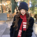 圣诞可爱针织羊毛雪花苹果长条细窄围巾女2025新款 保暖围脖配饰品