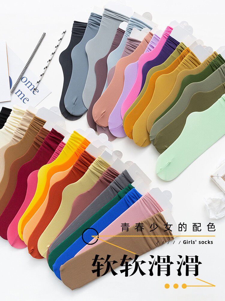 여성용 양말 더미 아이스 양말 봄과 가을 얇은 여름 종아리 양말 아이스 스타킹 스타킹 벨벳 스타킹