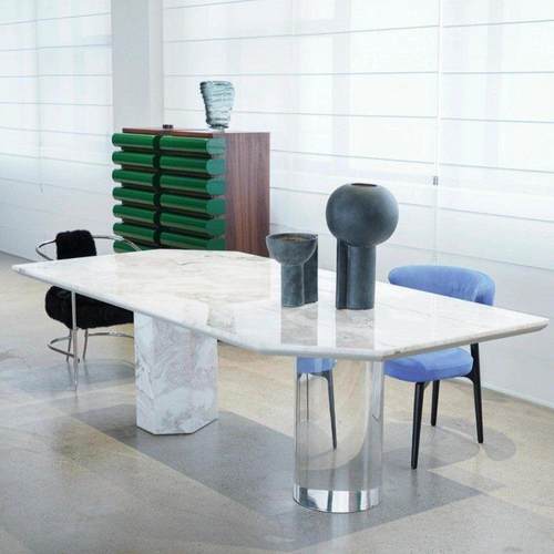 中古风现代简约办公长方形意式极简会所餐桌家用长方形饭桌茶几