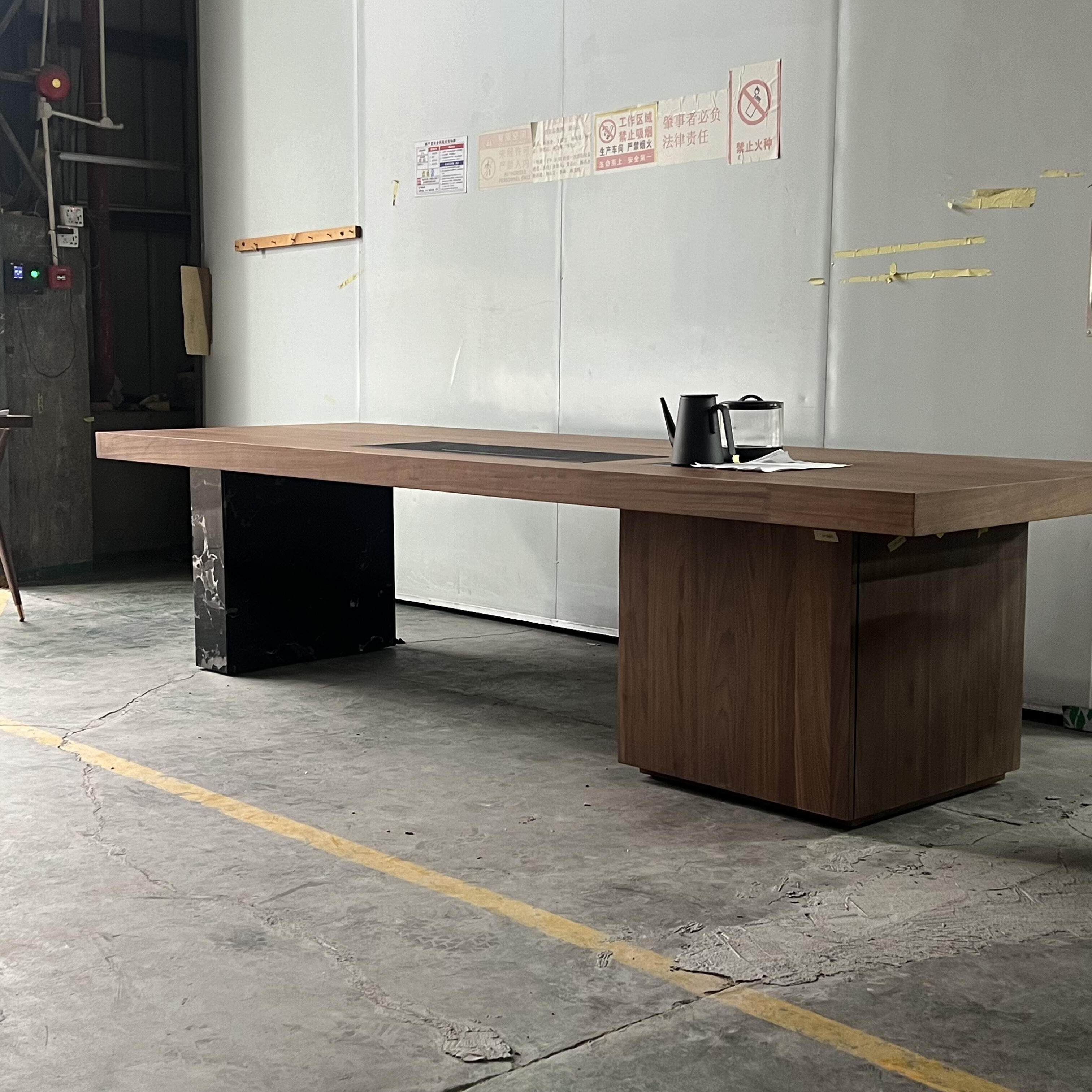 现代简约轻奢大理石岩板实木茶桌设计师款客厅家用茶几高级办公桌,住宅家具,家用茶台/茶桌,淘宝优惠券,粉丝福利购,淘宝优惠卷