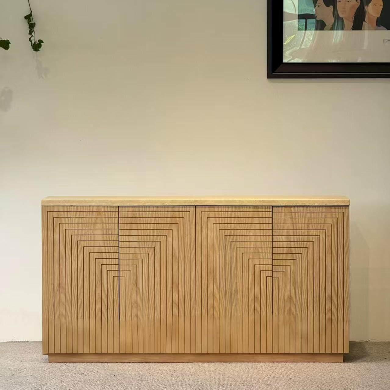 北欧实木中古风餐边柜现代简约设计师款小众客厅靠墙储物柜收纳柜,住宅家具,餐边柜,淘宝优惠券,粉丝福利购,淘宝优惠卷