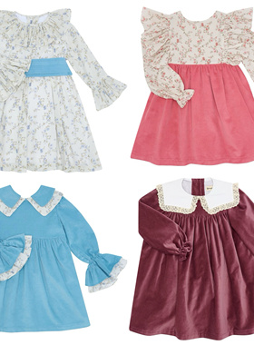 国内现货 Benedita 新款女童天湖蓝娃娃领连衣裙度假ins