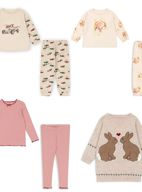 24秋冬 丹麦Konges Slojd新款男女童家居服针织套装连衣裙