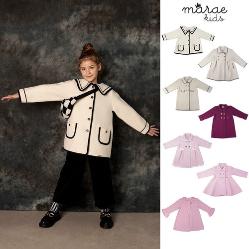 现货 西班牙Marae新款英国皇室御用儿童羊毛羊绒大衣ins高品质