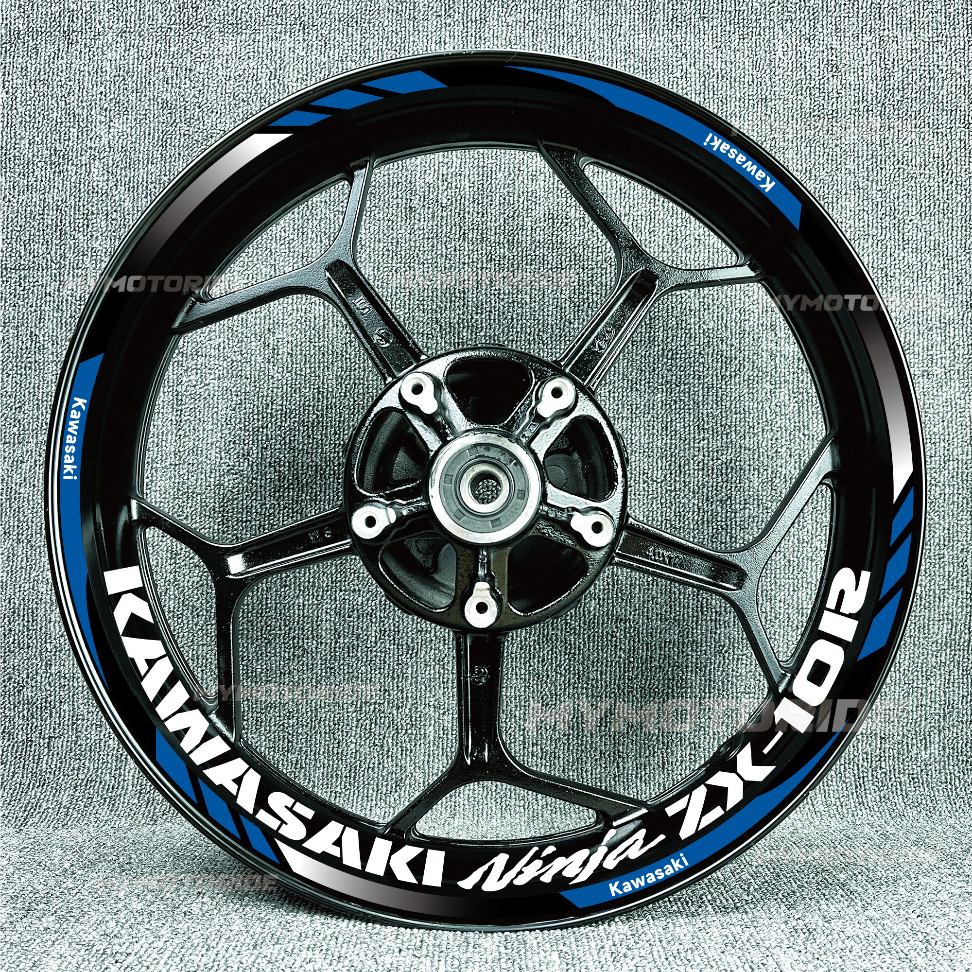 适用于川崎忍者ZX-10RR1000SX650反光摩托车轮毂贴花个性车轮贴花