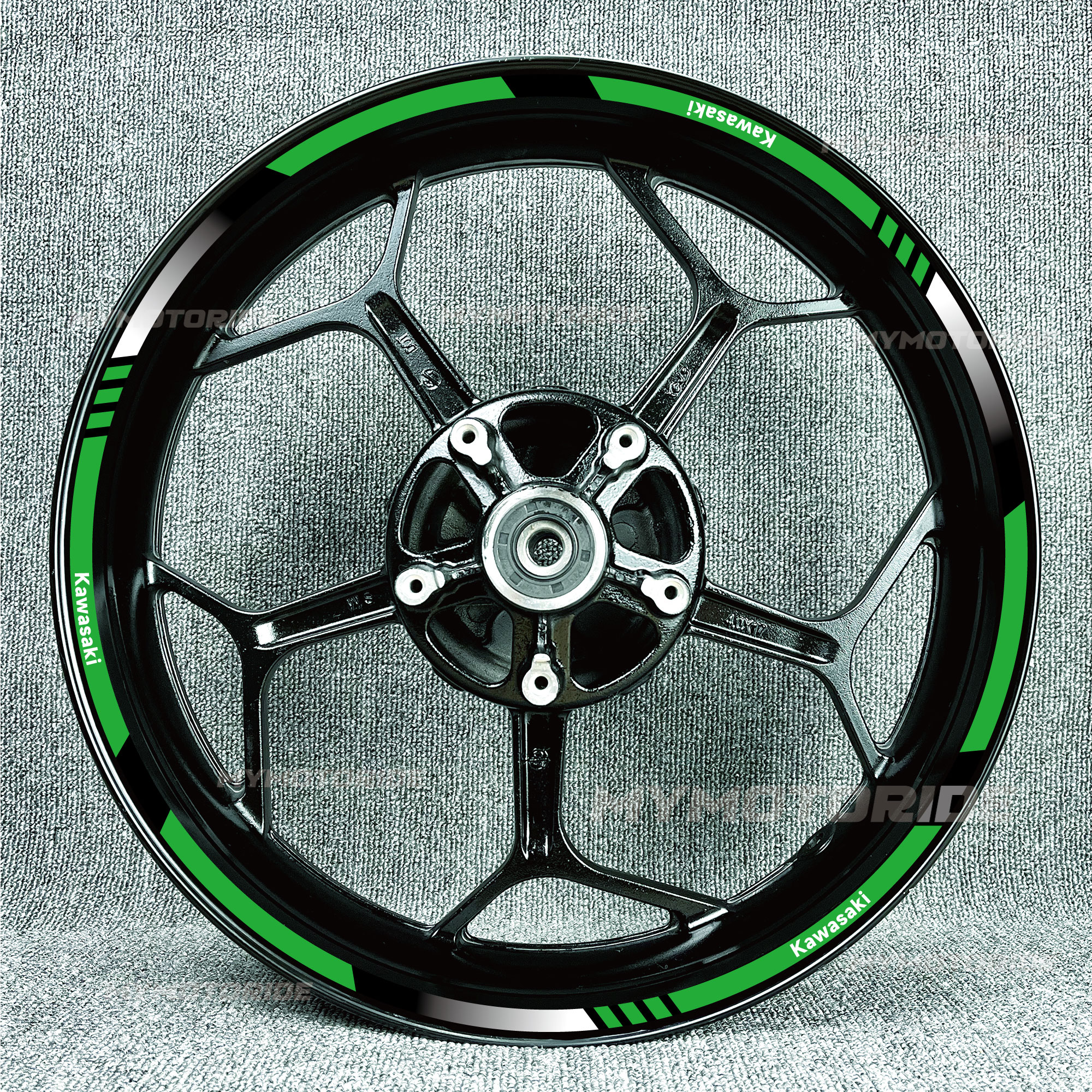 适用于川崎忍者ZX-6RZX-4RR1000S反光摩托车轮毂贴花个性车轮贴花