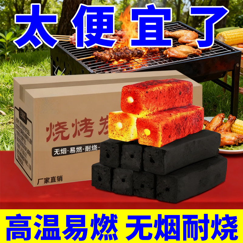 木炭烧烤碳无烟家用果木炭碳烤炉高温速燃室内煮茶取暖专用木炭,户外/登山/野营/旅行用品,烧烤炭,淘宝优惠券,粉丝福利购,淘宝优惠卷