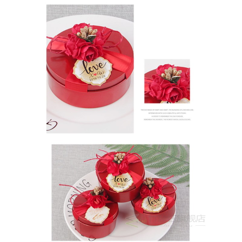tinplate round candy favor gift box round candy chocolate bo