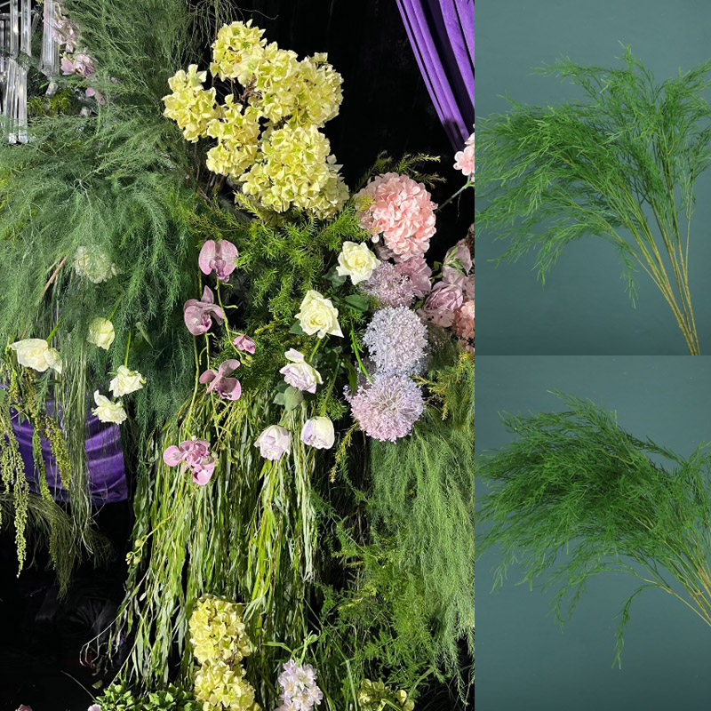 仿真绢花婚庆绿色绿植花材芦荀草龙须草婚礼森系吊顶背景路引假花