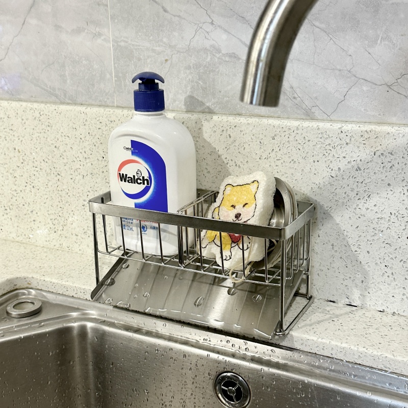 厨房免打孔壁挂式沥水收纳架