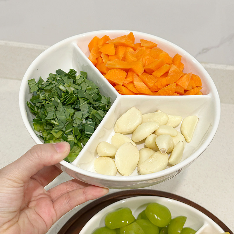 陶瓷备菜盘葱姜蒜分格盘调料佐料食材火锅配菜盘水果盘分菜盘带盖,厨房/烹饪用具,配菜/备菜盘,淘宝优惠券,粉丝福利购,淘宝优惠卷