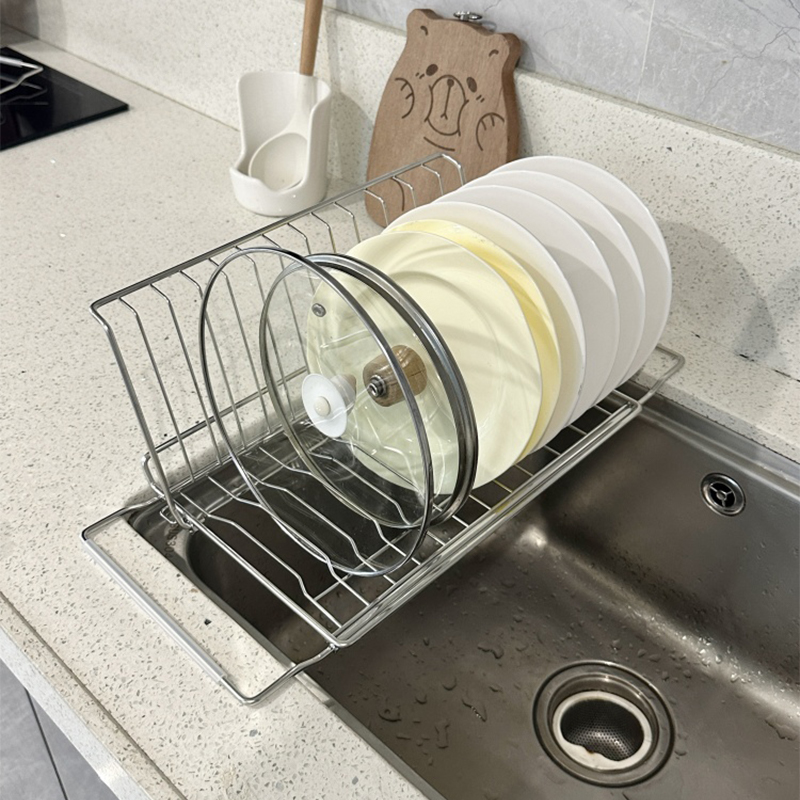 水槽可伸缩不锈钢沥水架洗碗池洗菜篮收纳架厨房碗碟多功能置物架