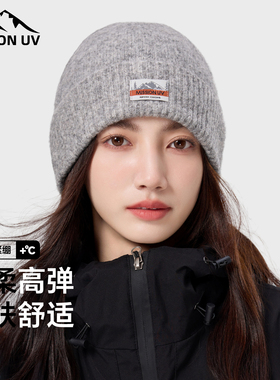 MISSION UV保暖毛线帽加厚针织帽户外百搭冷帽护耳防寒帽子女冬