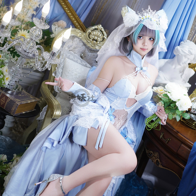 漫妖社现货 碧蓝航线柴郡花嫁cos 婚纱柴郡誓约cosplay服装