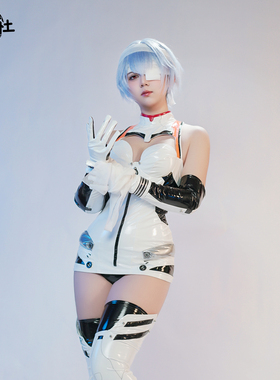 漫妖社现货 新剧场版 绫波丽cos 白色短紧身皮衣cosplay服装女