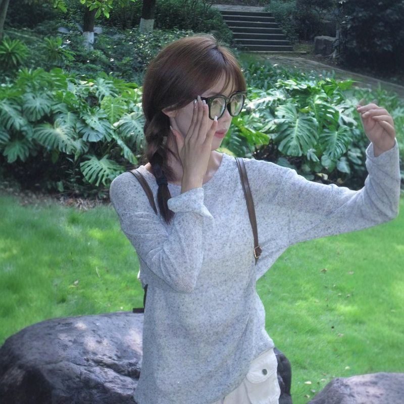 韩国学院风雪花麻薄款长袖防晒针织罩衫女夏2025新款显瘦微透上衣
