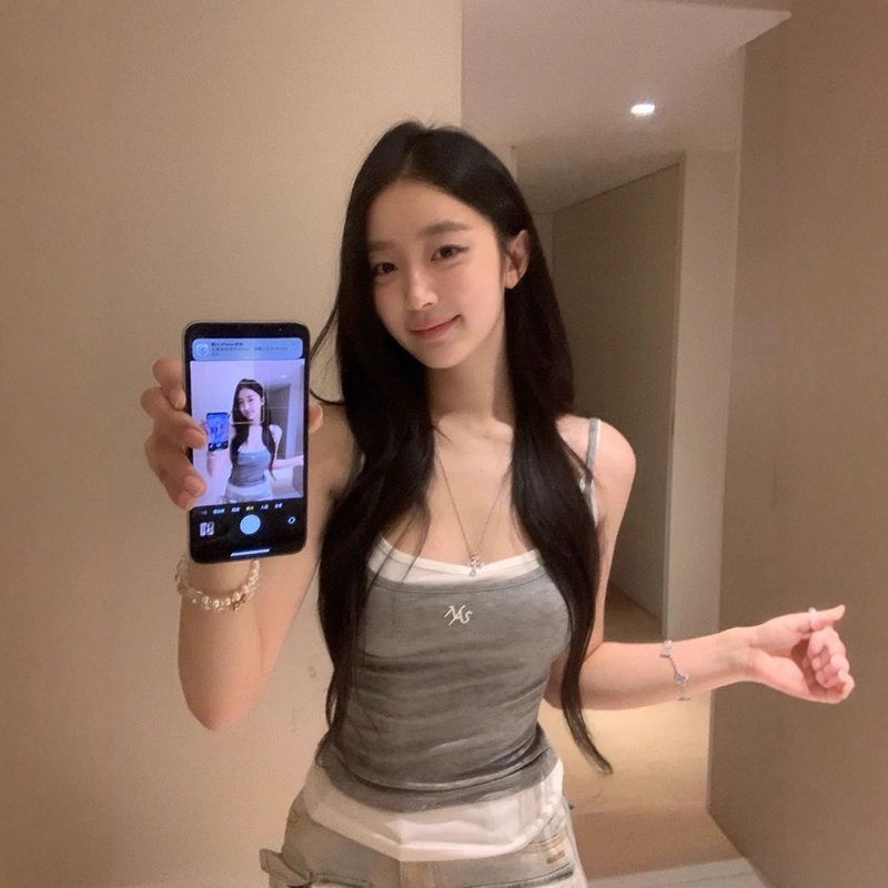 韩系假两件小吊带背心t恤女夏2025新款外穿内搭纯欲辣妹无袖上衣