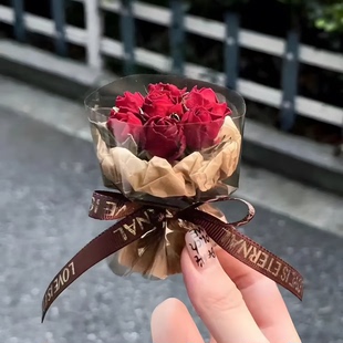 迷你口袋见面玫瑰永生花七夕生日礼物表白情人惊喜小花束结婚摆件