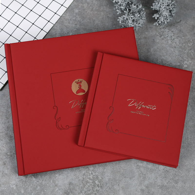 时光有约婚纱照相册制作红皮面婚礼跟拍结婚照婚庆影楼定制娘家册