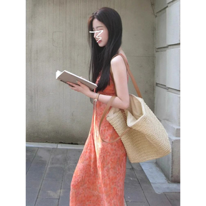 优质蕾丝吊带小个子连衣裙子女夏季气质绝美超好看海边度假沙滩裙