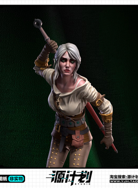 the witcher猎魔人巫师手办 3D打印模型图纸白模定制STL文件