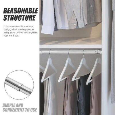 Wardrobe Rod Rods Stainless Steel Adjustable Hanging Closet