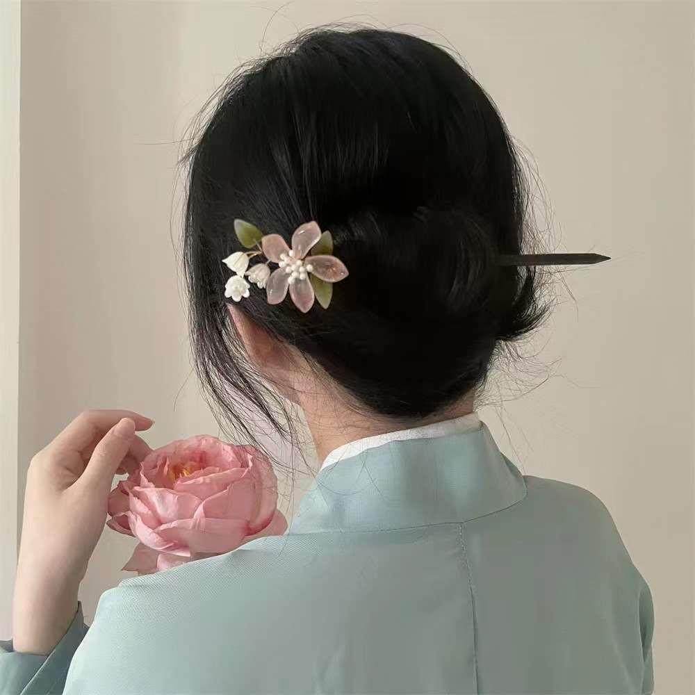Ancient Style Coloured Glazed Flower Hairpin Women
