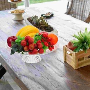 Set Dessert Stand Crystal Acrylic Plate Display Food Fruit