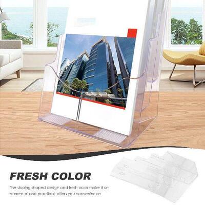 Folding Rack File Storage Pamphlet Holder Clear Organizer