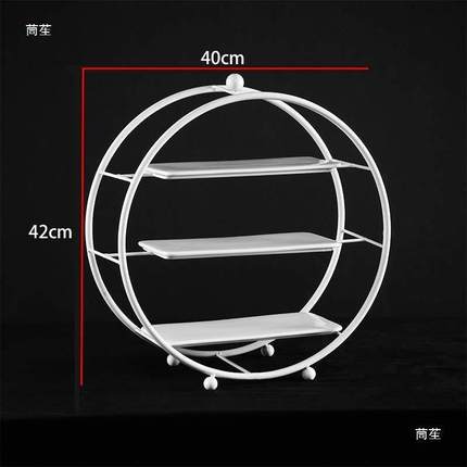 White Iron Dessert Table Ornament Display Stand Cake Tray