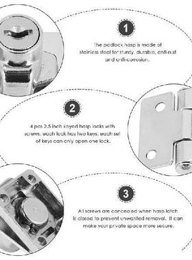 【Hot Cake】4 Pcs Keyed Hasp Locks 2.5 Inch Twist Knob