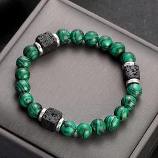 Men Jewelry Healing Classic Beads Bracelets Lava Malachite