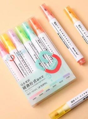 6pcs/lot Kawaii Soft Headed Highlighter Pen Eyes Protected