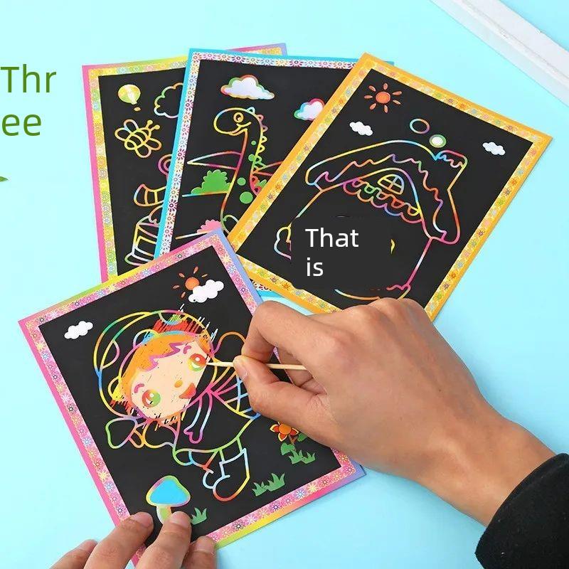 10pcs Children Scratch Painting Toys Art DIY Handmade Cute C