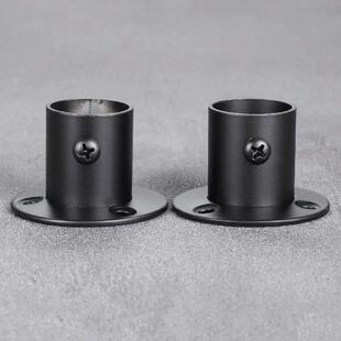 2pcs Flange Rod Holder Wardrobe Hanging Rail Rod Pole