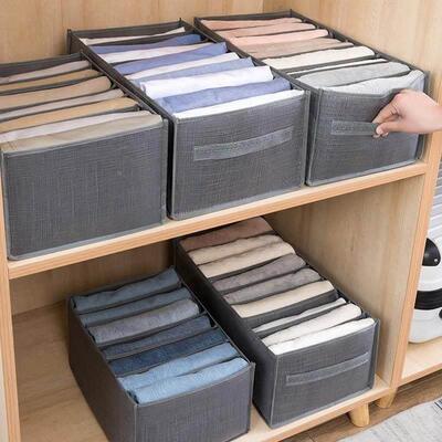 Jeans Compartment Storage Box Closet Organizer Clothes Separ