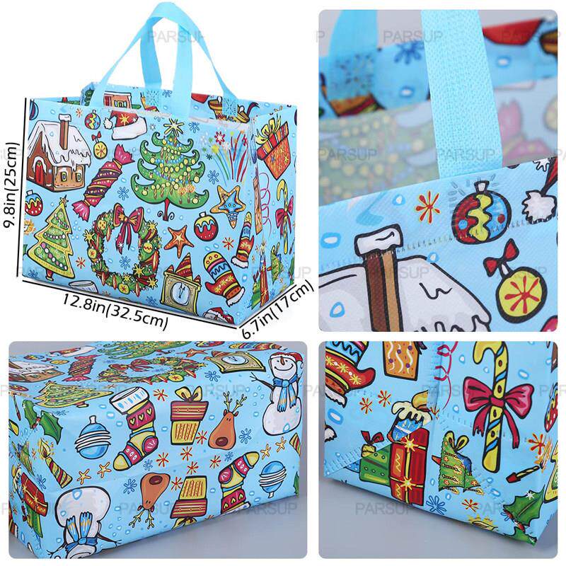 5pcs Christmas Gift Bags Wrapping Tote Bags decorations Xmas
