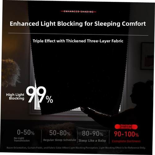 curtain window Bedroom shading blackout Installation free 1