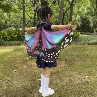 Cape Girls Fairy Kids Pixie Wings Shawl Cloak Butterfly